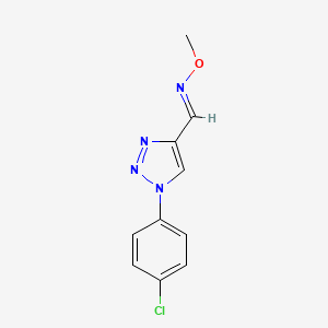molecular formula C10H9ClN4O B2406562 1-(4-chlorophenyl)-1H-1,2,3-triazole-4-carbaldehyde O-methyloxime CAS No. 338419-18-4