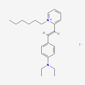 molecular formula C23H33IN2 B2406563 2-[(E)-2-[4-(二乙氨基)苯基]乙烯基]-1-己基吡啶-1-碘化物 CAS No. 1025756-85-7