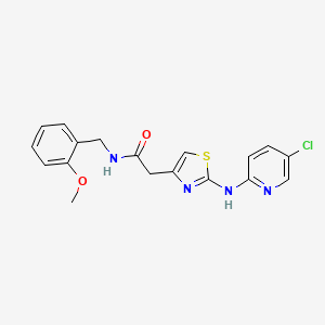 molecular formula C18H17ClN4O2S B2406566 2-(2-((5-chloropyridin-2-yl)amino)thiazol-4-yl)-N-(2-methoxybenzyl)acetamide CAS No. 1226427-20-8