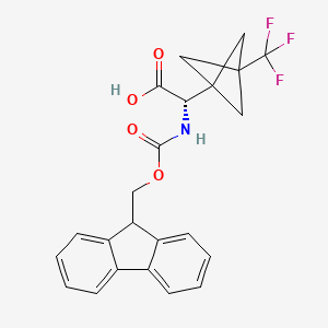 molecular formula C23H20F3NO4 B2406572 (2S)-2-{[(9H-fluoren-9-ylmethoxy)carbonyl]amino}-2-[3-(trifluoromethyl)bicyclo[1.1.1]pentan-1-yl]acetic acid CAS No. 914082-67-0