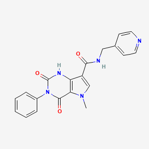 molecular formula C20H17N5O3 B2406575 5-甲基-2,4-二氧代-3-苯基-N-(吡啶-4-基甲基)-2,3,4,5-四氢-1H-吡咯并[3,2-d]嘧啶-7-甲酰胺 CAS No. 921508-86-3