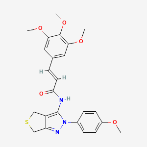 molecular formula C24H25N3O5S B2406576 (E)-N-(2-(4-甲氧苯基)-4,6-二氢-2H-噻吩[3,4-c]吡唑-3-基)-3-(3,4,5-三甲氧苯基)丙烯酰胺 CAS No. 444185-08-4