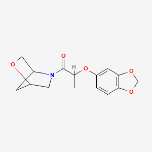 molecular formula C15H17NO5 B2406579 2-(Benzo[d][1,3]dioxol-5-yloxy)-1-(2-oxa-5-azabicyclo[2.2.1]heptan-5-yl)propan-1-one CAS No. 2034455-17-7