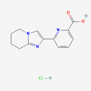 molecular formula C13H14ClN3O2 B2406580 6-{5H,6H,7H,8H-imidazo[1,2-a]pyridin-2-yl}pyridine-2-carboxylic acid hydrochloride CAS No. 1706452-17-6
