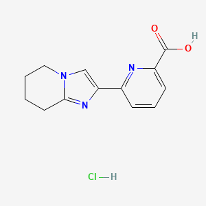 molecular formula C13H14ClN3O2 B2406580 6-(5H,6H,7H,8H-イミダゾ[1,2-a]ピリジン-2-イル)ピリジン-2-カルボン酸塩酸塩 CAS No. 1706452-17-6