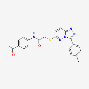 molecular formula C22H19N5O2S B2406589 N-(4-acetylphenyl)-2-((3-(p-tolyl)-[1,2,4]triazolo[4,3-b]pyridazin-6-yl)thio)acetamide CAS No. 852375-73-6
