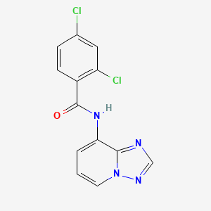 molecular formula C13H8Cl2N4O B2406590 N-(8-(2,4-diclorobenzoil)-[1,2,4]triazolo[1,5-a]piridin-7-il)benzamida CAS No. 338406-06-7