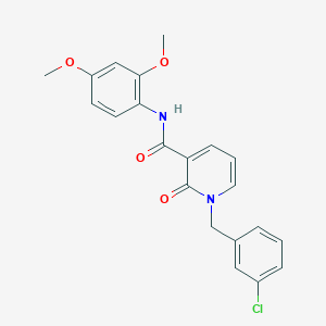 molecular formula C21H19ClN2O4 B2406591 1-(3-氯苄基)-N-(2,4-二甲氧苯基)-2-氧代-1,2-二氢吡啶-3-甲酰胺 CAS No. 946222-37-3