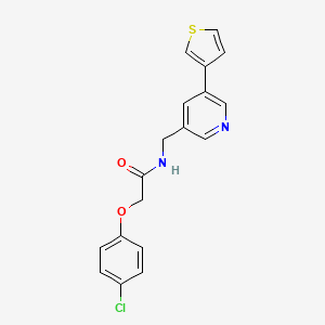 molecular formula C18H15ClN2O2S B2406592 2-(4-氯苯氧基)-N-((5-(噻吩-3-基)吡啶-3-基)甲基)乙酰胺 CAS No. 1795361-75-9