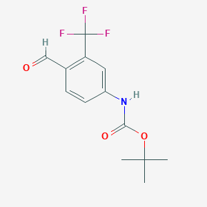 molecular formula C13H14F3NO3 B2406596 叔丁基（4-甲酰基-3-（三氟甲基）苯基）氨基甲酸酯 CAS No. 1260805-27-3