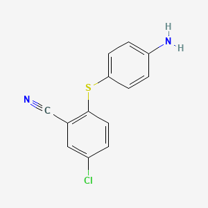 molecular formula C13H9ClN2S B2406600 2-[(4-Aminophenyl)sulfanyl]-5-chlorobenzonitrile CAS No. 1495365-71-3