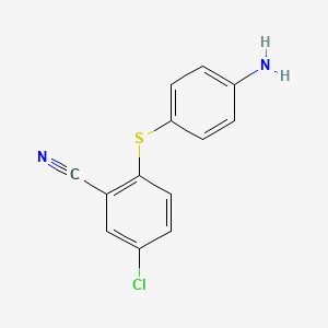 molecular formula C13H9ClN2S B2406600 2-[(4-氨基苯基)硫基]-5-氯苯甲腈 CAS No. 1495365-71-3