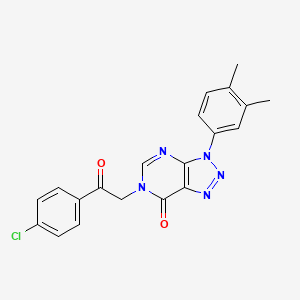 molecular formula C20H16ClN5O2 B2406606 6-[2-(4-Chlorophenyl)-2-oxoethyl]-3-(3,4-dimethylphenyl)triazolo[4,5-d]pyrimidin-7-one CAS No. 888422-59-1