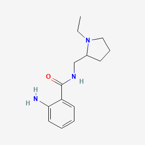 molecular formula C14H21N3O B2406609 2-amino-N-[(1-ethylpyrrolidin-2-yl)methyl]benzamide CAS No. 92992-42-2