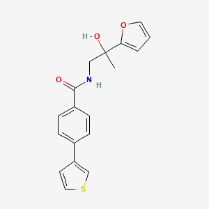 molecular formula C18H17NO3S B2406613 N-(2-(呋喃-2-基)-2-羟基丙基)-4-(噻吩-3-基)苯甲酰胺 CAS No. 2034572-75-1