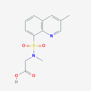 molecular formula C13H14N2O4S B2406624 2-[メチル-(3-メチルキノリン-8-イル)スルホニルアミノ]酢酸 CAS No. 1094744-76-9