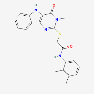 molecular formula C21H20N4O2S B2406625 N-(2,3-dimethylphenyl)-2-[(3-methyl-4-oxo-5H-pyrimido[5,4-b]indol-2-yl)sulfanyl]acetamide CAS No. 537667-89-3