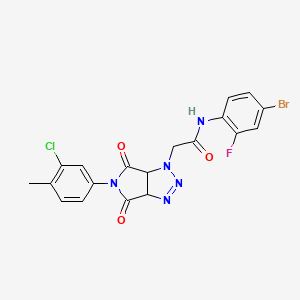 molecular formula C19H14BrClFN5O3 B2406628 N-(4-bromo-2-fluorophenyl)-2-[5-(3-chloro-4-methylphenyl)-4,6-dioxo-4,5,6,6a-tetrahydropyrrolo[3,4-d][1,2,3]triazol-1(3aH)-yl]acetamide CAS No. 1052560-97-0