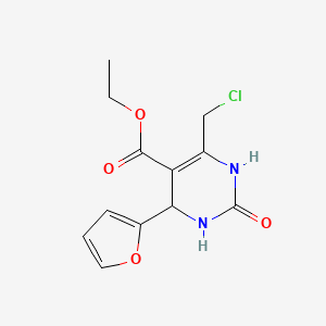 molecular formula C12H13ClN2O4 B2406640 Ethyl 6-(chloromethyl)-4-(furan-2-yl)-2-oxo-1,2,3,4-tetrahydropyrimidine-5-carboxylate CAS No. 585516-41-2