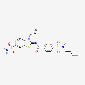 (Z)-N-(3-allyl-6-sulfamoylbenzo[d]thiazol-2(3H)-ylidene)-4-(N-butyl-N-methylsulfamoyl)benzamide