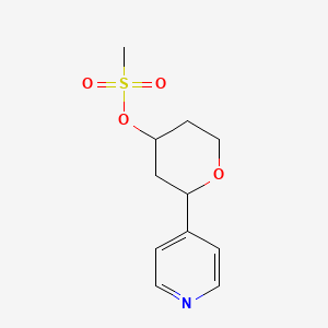 molecular formula C11H15NO4S B2406653 2-(Pyridin-4-yl)oxan-4-yl methanesulfonate CAS No. 1909316-80-8