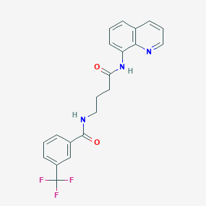 molecular formula C21H18F3N3O2 B2406656 N-(4-oxo-4-(quinolin-8-ylamino)butyl)-3-(trifluoromethyl)benzamide CAS No. 1251544-71-4