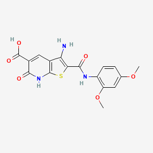 3-amino-2-[(2,4-dimethoxyphenyl)carbamoyl]-6-oxo-7H-thieno[2,3-b]pyridine-5-carboxylic acid