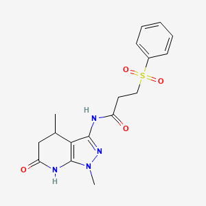 N-(1,4-dimethyl-6-oxo-4,5,6,7-tetrahydro-1H-pyrazolo[3,4-b]pyridin-3-yl)-3-(phenylsulfonyl)propanamide