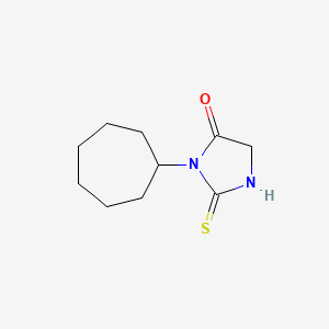 molecular formula C10H16N2OS B2406665 1-环庚基-2-硫烷基-4,5-二氢-1H-咪唑-5-酮 CAS No. 853723-93-0