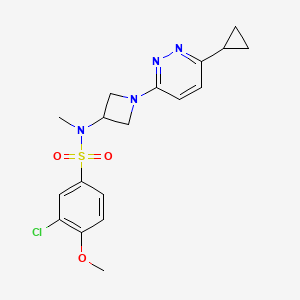 molecular formula C18H21ClN4O3S B2406666 3-Chloro-N-[1-(6-cyclopropylpyridazin-3-yl)azetidin-3-yl]-4-methoxy-N-methylbenzenesulfonamide CAS No. 2415571-89-8