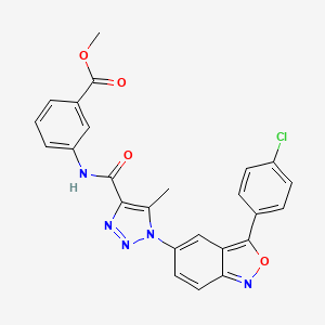 molecular formula C25H18ClN5O4 B2406673 3-(1-(3-(4-氯苯基)苯并[c]异恶唑-5-基)-5-甲基-1H-1,2,3-三唑-4-甲酰胺)苯甲酸甲酯 CAS No. 951897-52-2