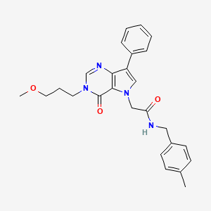 2-[3-(3-methoxypropyl)-4-oxo-7-phenyl-3,4-dihydro-5H-pyrrolo[3,2-d]pyrimidin-5-yl]-N-(4-methylbenzyl)acetamide