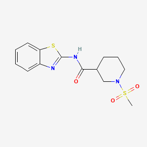 molecular formula C14H17N3O3S2 B2406684 N-(苯并[d]噻唑-2-基)-1-(甲基磺酰基)哌啶-3-甲酰胺 CAS No. 942798-85-8