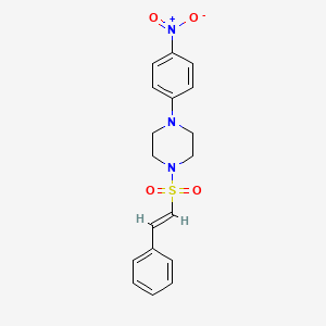 molecular formula C18H19N3O4S B2406685 (E)-1-(4-nitrophenyl)-4-(styrylsulfonyl)piperazine CAS No. 494825-76-2