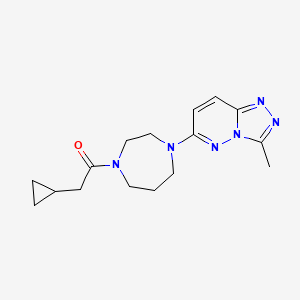 molecular formula C16H22N6O B2406689 2-Cyclopropyl-1-[4-(3-methyl-[1,2,4]triazolo[4,3-b]pyridazin-6-yl)-1,4-diazepan-1-yl]ethanone CAS No. 2380169-34-4