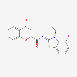 N-(3-ethyl-4-fluoro-1,3-benzothiazol-2-ylidene)-4-oxochromene-2-carboxamide