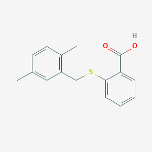 molecular formula C16H16O2S B2406700 2-[(2,5-Dimethylbenzyl)sulfanyl]benzenecarboxylic acid CAS No. 385383-43-7