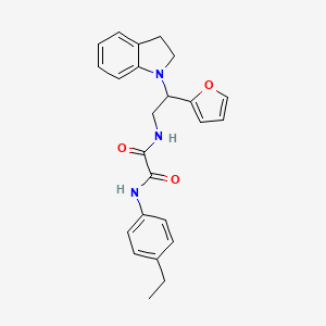 molecular formula C24H25N3O3 B2406704 N1-(4-ethylphenyl)-N2-(2-(furan-2-yl)-2-(indolin-1-yl)ethyl)oxalamide CAS No. 898416-43-8