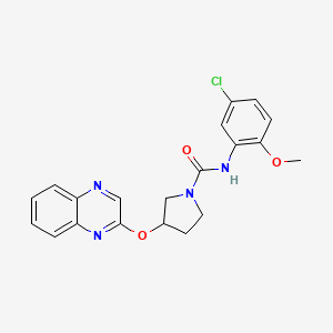 molecular formula C20H19ClN4O3 B2406711 N-(5-氯-2-甲氧基苯基)-3-(喹喔啉-2-氧基)吡咯烷-1-甲酰胺 CAS No. 2097867-39-3