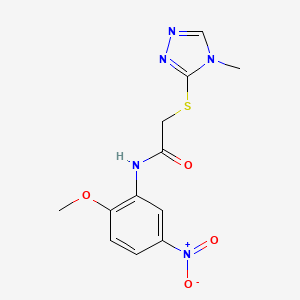 molecular formula C12H13N5O4S B2406717 N-(2-methoxy-5-nitrophenyl)-2-[(4-methyl-4H-1,2,4-triazol-3-yl)sulfanyl]acetamide CAS No. 379710-27-7