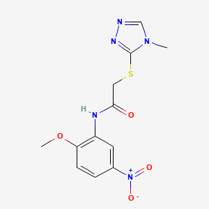 molecular formula C12H13N5O4S B2406717 N-(2-甲氧基-5-硝基苯基)-2-[(4-甲基-4H-1,2,4-三唑-3-基)硫基]乙酰胺 CAS No. 379710-27-7