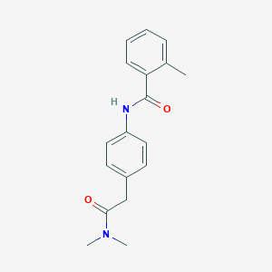molecular formula C18H20N2O2 B240673 N-{4-[2-(dimethylamino)-2-oxoethyl]phenyl}-2-methylbenzamide 