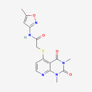 molecular formula C15H15N5O4S B2406740 2-(1,3-dimethyl-2,4-dioxopyrido[2,3-d]pyrimidin-5-yl)sulfanyl-N-(5-methyl-1,2-oxazol-3-yl)acetamide CAS No. 899960-37-3