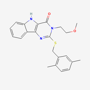 2-{[(2,5-dimethylphenyl)methyl]sulfanyl}-3-(2-methoxyethyl)-3H,4H,5H-pyrimido[5,4-b]indol-4-one