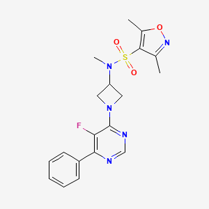 molecular formula C19H20FN5O3S B2406748 N-[1-(5-Fluoro-6-phenylpyrimidin-4-yl)azetidin-3-yl]-N,3,5-trimethyl-1,2-oxazole-4-sulfonamide CAS No. 2380186-56-9