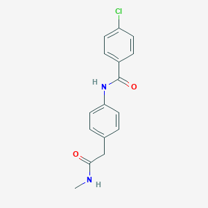 molecular formula C16H15ClN2O2 B240675 4-chloro-N-{4-[2-(methylamino)-2-oxoethyl]phenyl}benzamide 