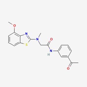 molecular formula C19H19N3O3S B2406750 N-(3-acetylphenyl)-2-((4-methoxybenzo[d]thiazol-2-yl)(methyl)amino)acetamide CAS No. 1351660-13-3
