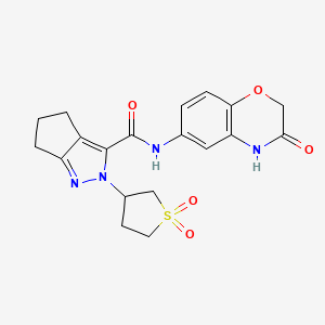 2-(1,1-dioxidotetrahydrothiophen-3-yl)-N-(3-oxo-3,4-dihydro-2H-benzo[b][1,4]oxazin-6-yl)-2,4,5,6-tetrahydrocyclopenta[c]pyrazole-3-carboxamide