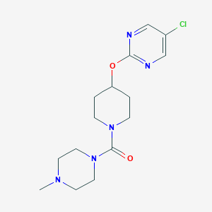 molecular formula C15H22ClN5O2 B2406756 [4-(5-Chloropyrimidin-2-yl)oxypiperidin-1-yl]-(4-methylpiperazin-1-yl)methanone CAS No. 2415462-45-0