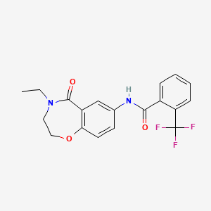 N-(4-ethyl-5-oxo-2,3,4,5-tetrahydrobenzo[f][1,4]oxazepin-7-yl)-2-(trifluoromethyl)benzamide